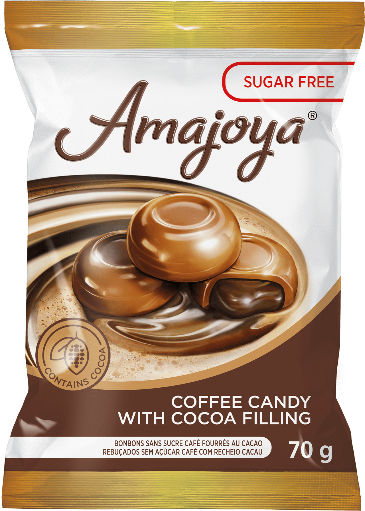 Amajoya Sugar Free Coffee Candy with Cocoa Filling